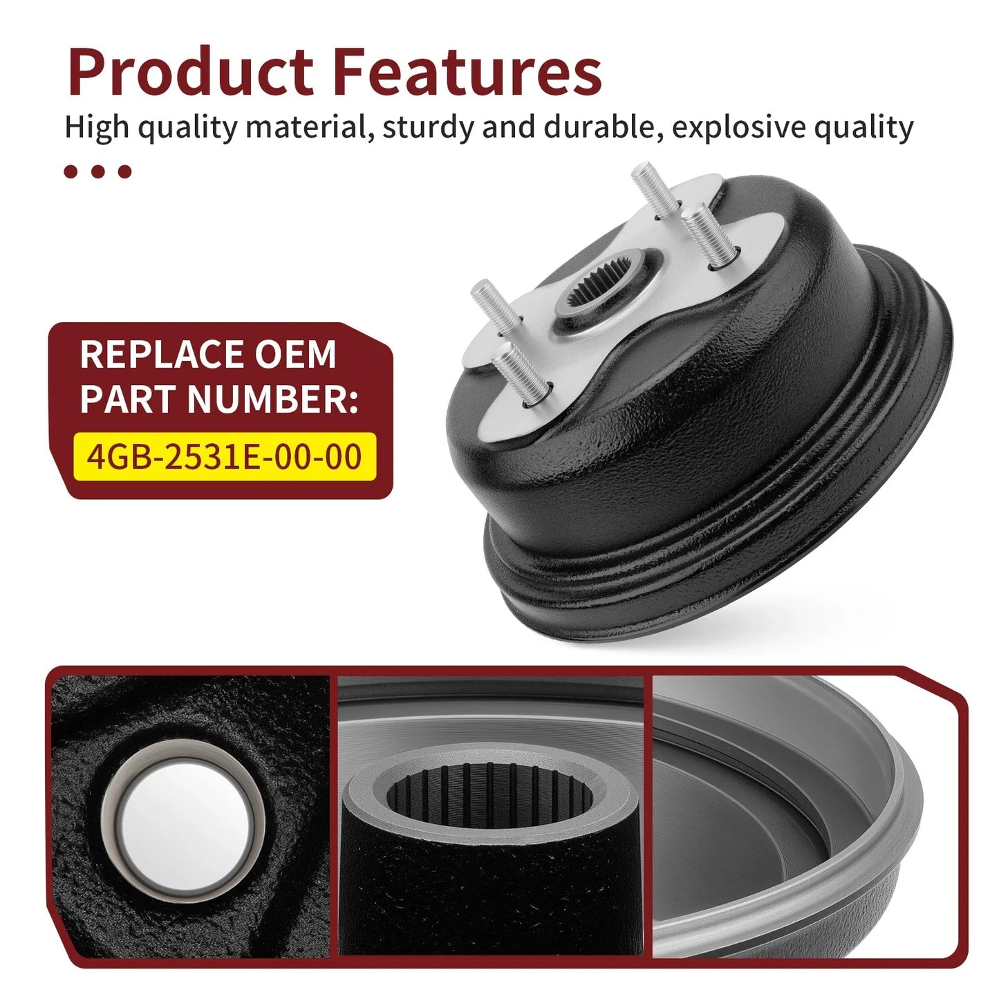 Rear Wheel Brake Drum for Yamaha Big Bear 350 (1996–1999)