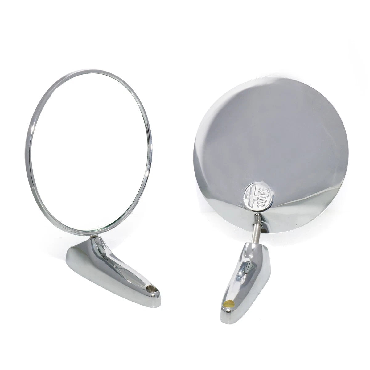 Set of 2 Round Stainless Fender Classic Door Mirrors