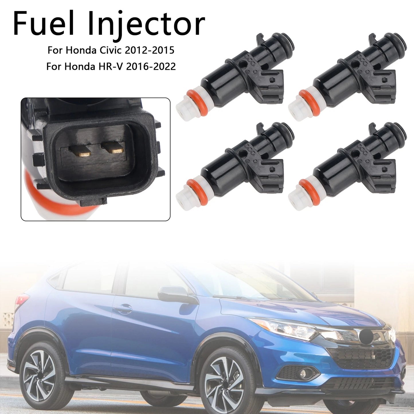 Set of 4 Fuel Injectors 16450-RWK-003 for Honda HR-V Civic (2016–2022)