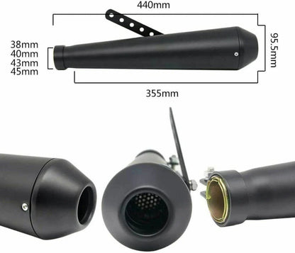 17.5" Short Exhaust Pipe Muffler Tail Pipe for Universal Motorcycle