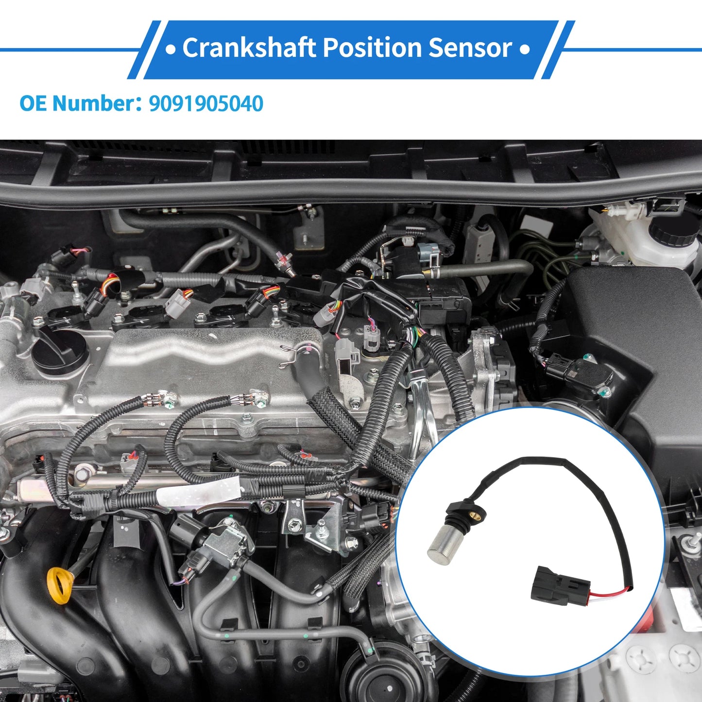Crankshaft Position Sensor for Lexus LS400 SC300 (1997–2000) No. 9091905040