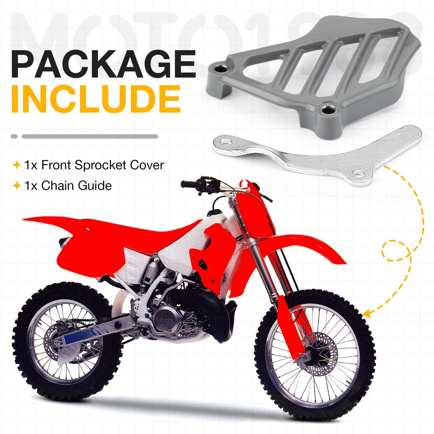 Front Sprocket Cover and Chain Guide for Honda CR 250 500 R (1992–2001)