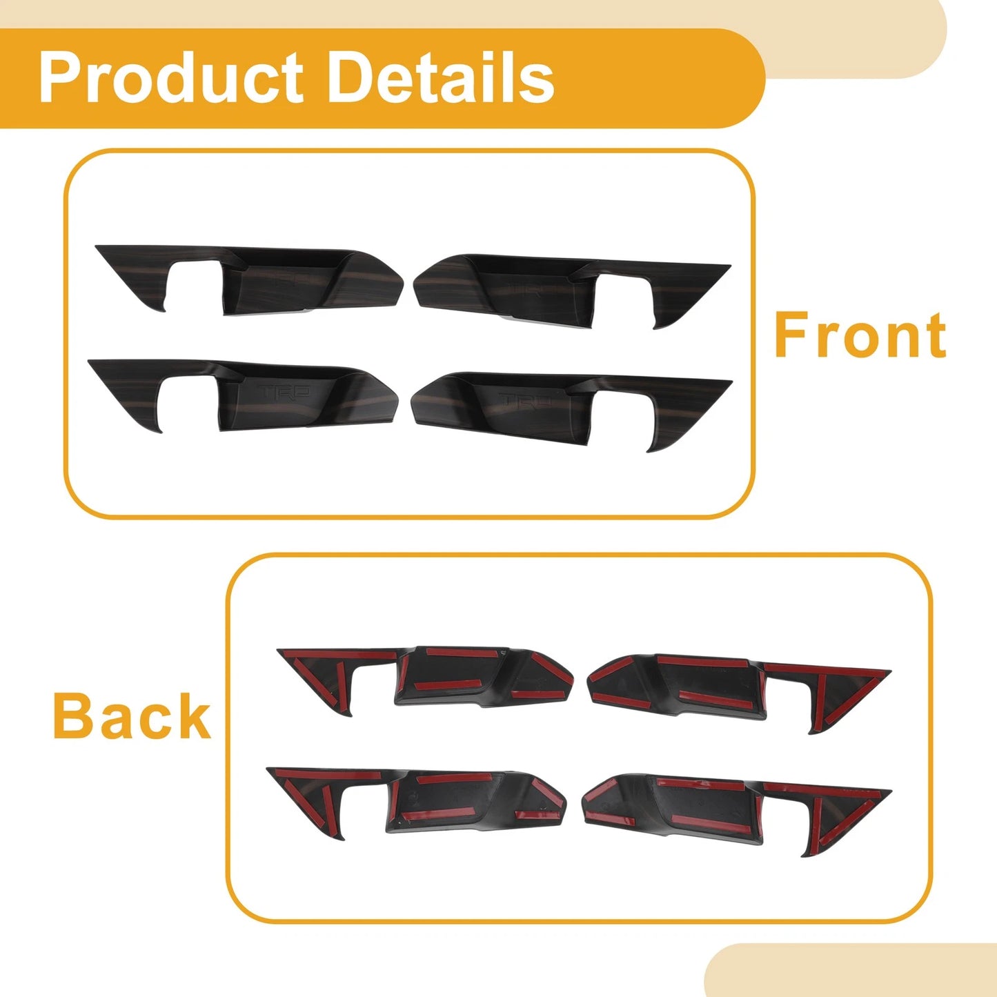 Interior Door Handle Bowl Cover Trim for Toyota RAV4 (2019–2025) Mahogany Brown