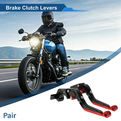 Adjustable Brake Clutch Levers for Kawasaki ZX14R (2006–2017) Black Red