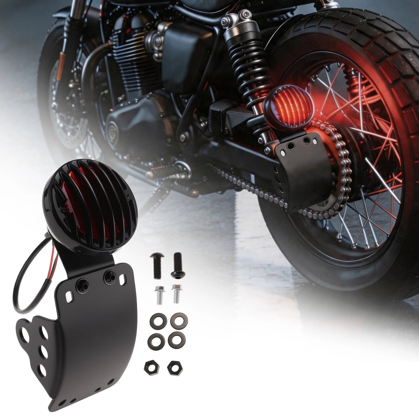 Set of 1 LED Tail Light for Motorcycle (Universal Fit)