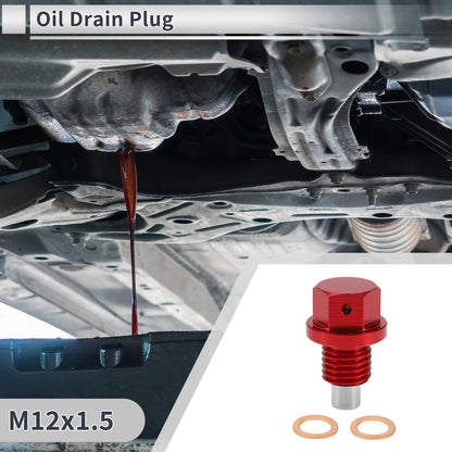 Set of 1 M12x1.5 Engine Oil Drain Plug with Gasket for Car Motorcycle Boat