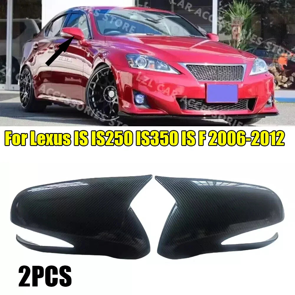 Carbon Fiber Mirror Cover Caps for Lexus IS IS250 IS350 IS F (2006–2012)