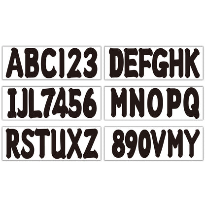Set of 4 Custom Boat Registration Numbers Decals A-Z & 0-9 - Black