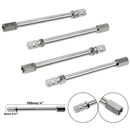 4pcs Tyre Wheel Valve Extension Extender Cap Metal Stem for Auto Car Truck