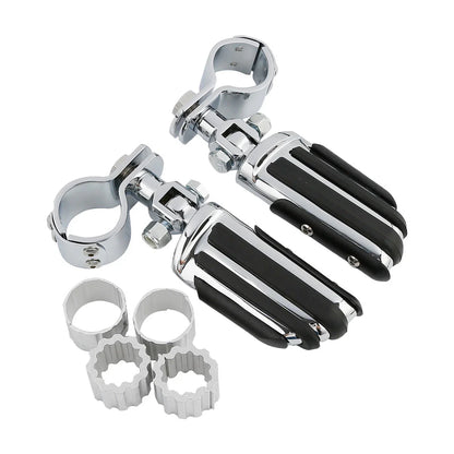 4x Chrome Adjustable Footpeg Clamps 22mm 25mm 32mm 35mm for Harley Street Glide