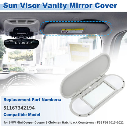 Sun Visor Vanity Mirror Cover for BMW Mini Cooper F55 F56 F60 (2015–2022)