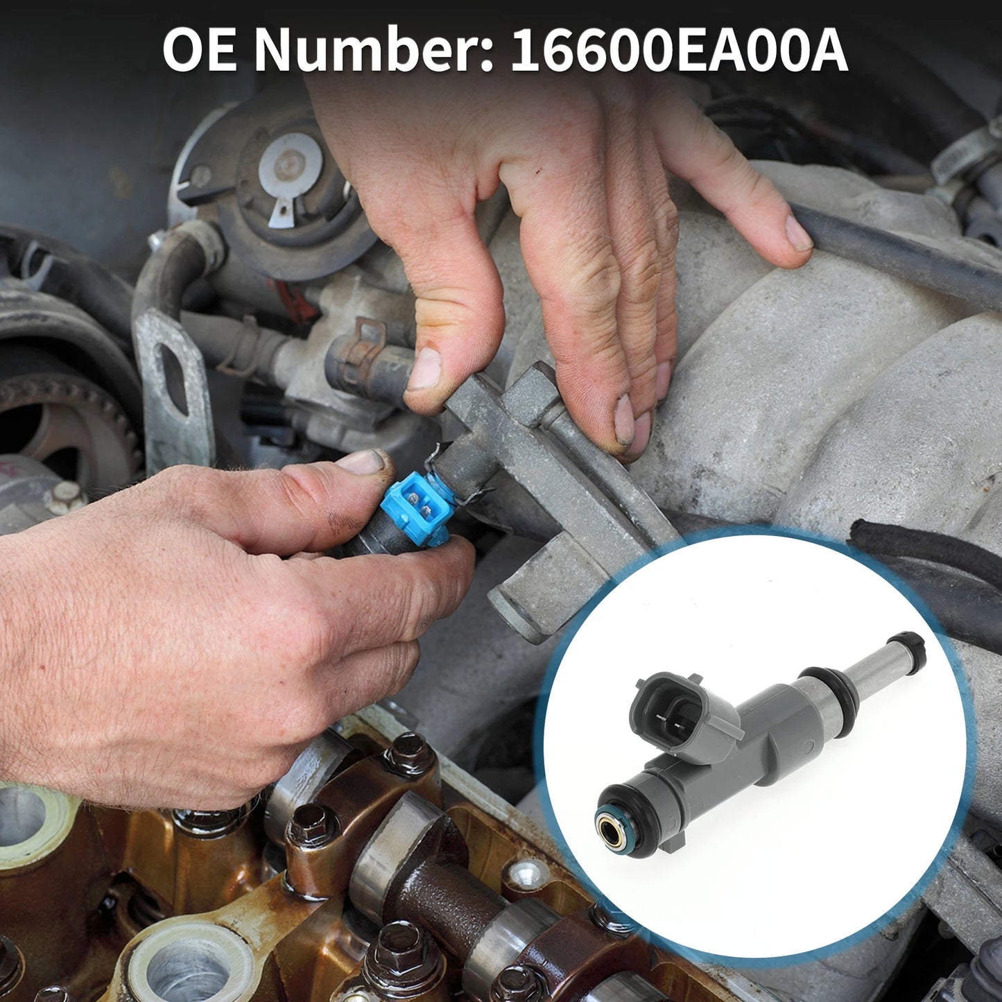 Fuel Injector No. 16600EA00A for Nissan Frontier 2.5 (2008–2019) 1 Pc Gray