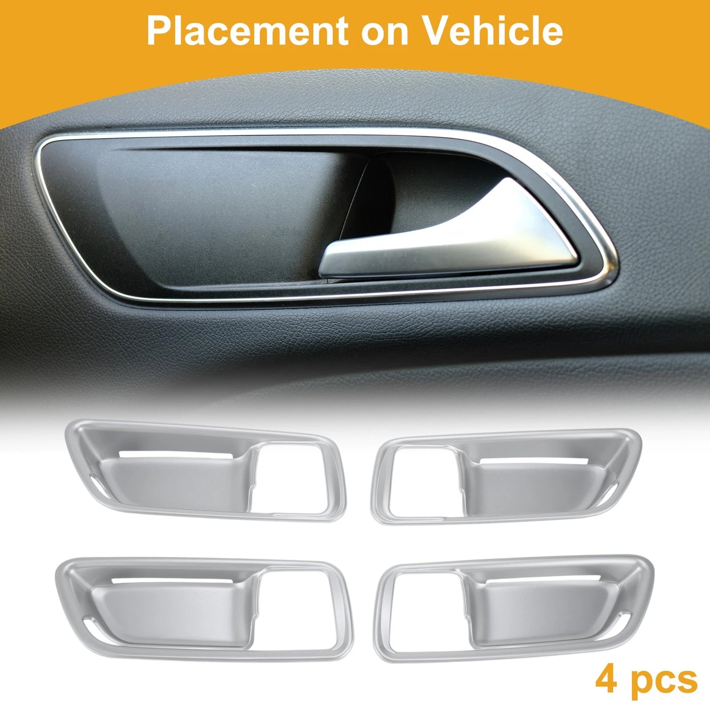 Interior Door Handle Bowl Cover Trim for Honda CHR (2024–2025) Silver Tone