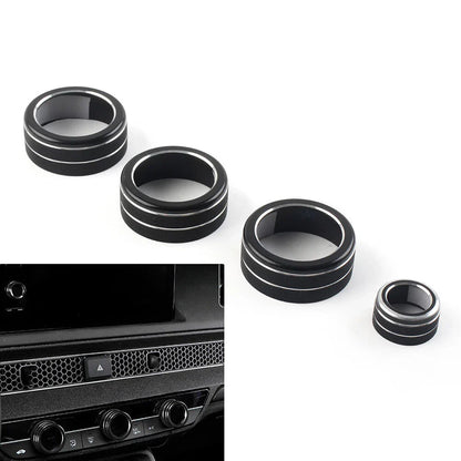 4 x AC Climate Control Knob Ring Covers for Honda Civic (2022 - Present) Black