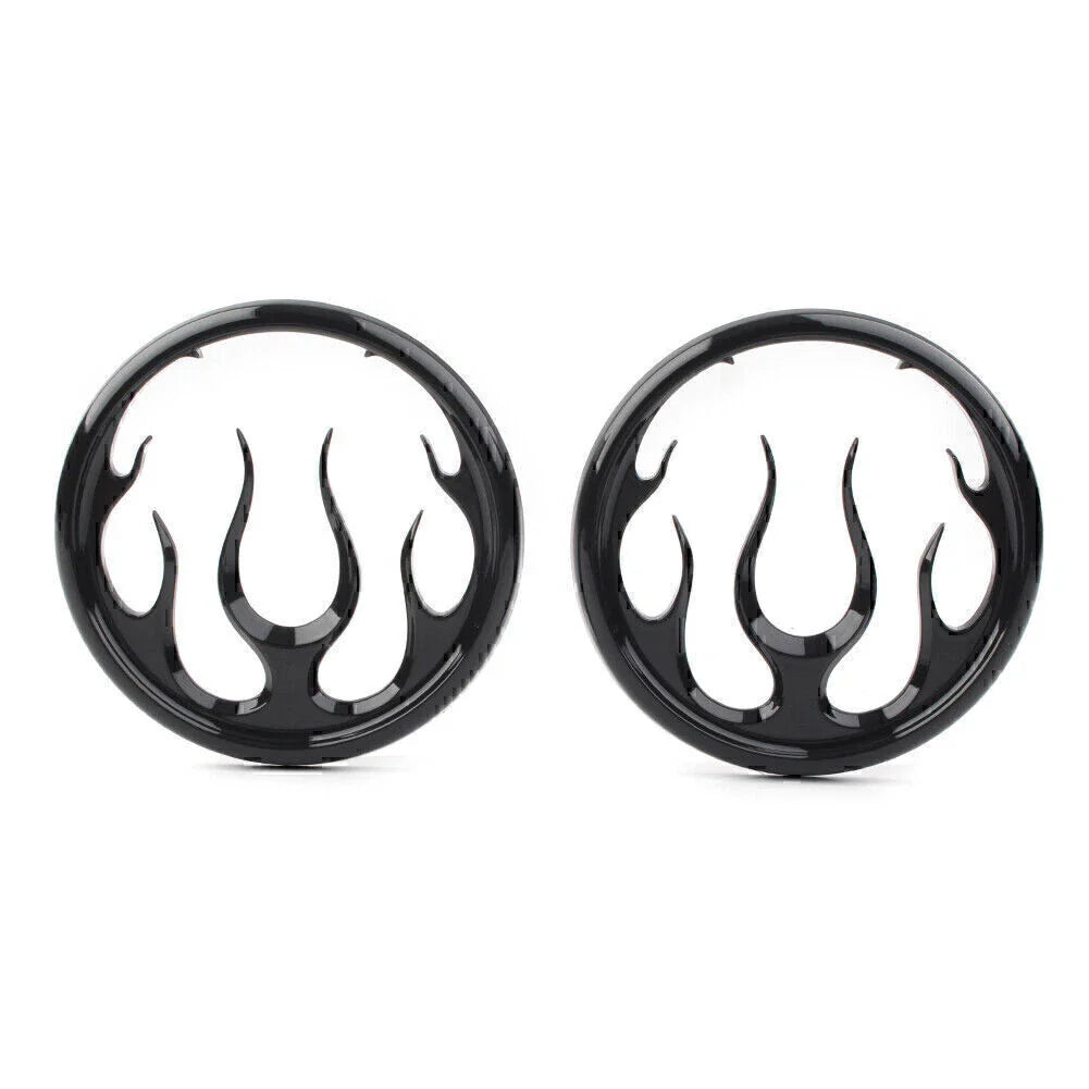 Black Flame Speaker Grill Accent Trim Cover for Harley Electra Glide (2009-2023)
