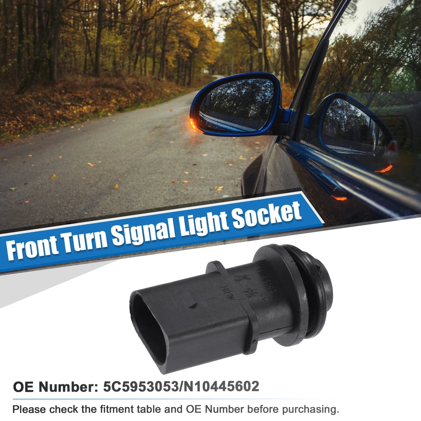 2X Turn Signal Light Socket No.5C5953053 for VW Passat CC Beetle Audi S5 (2009–2017)