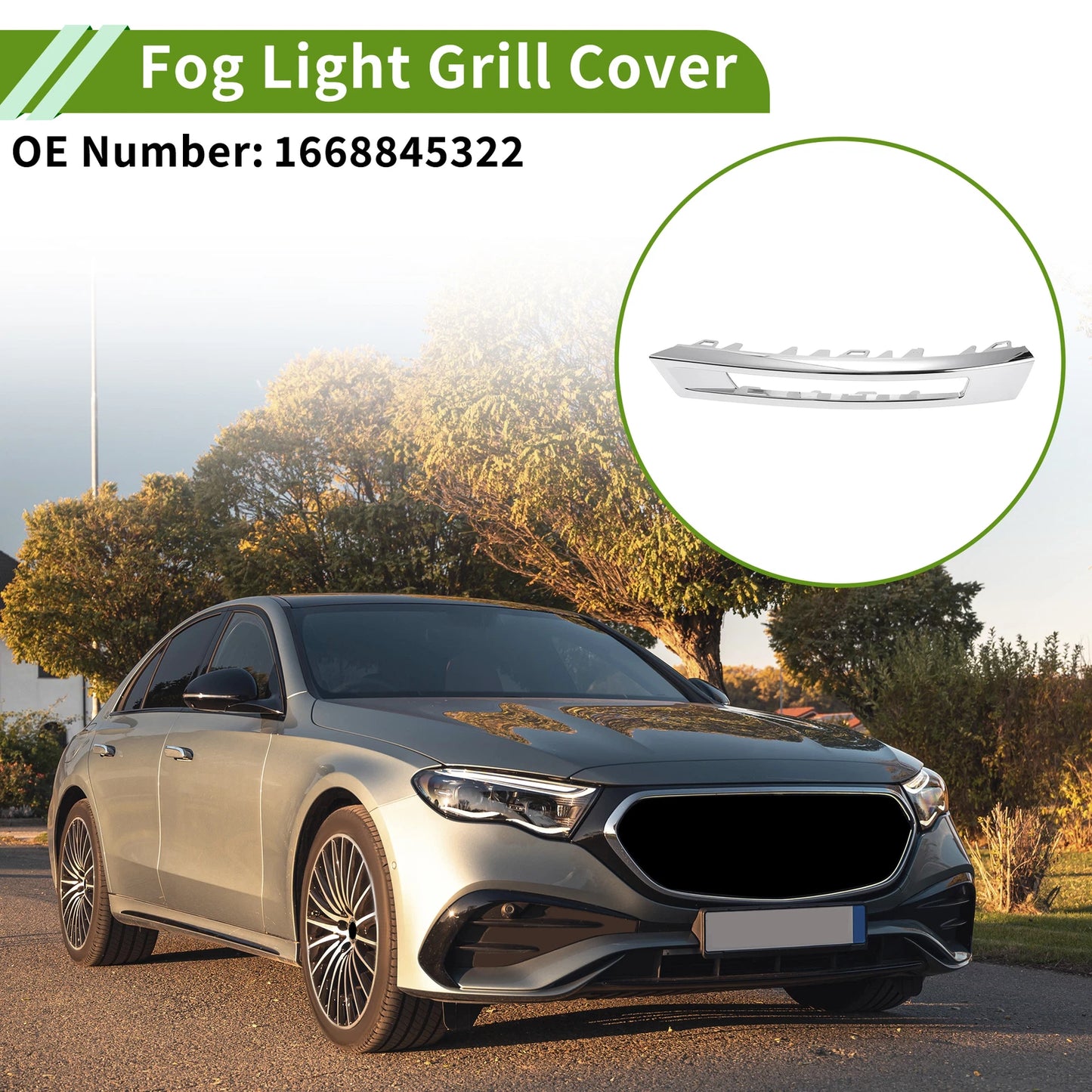 1 Pc Fog Light Grill for Mercedes Benz GL350 (2013–2016) No. 1668845322 Black