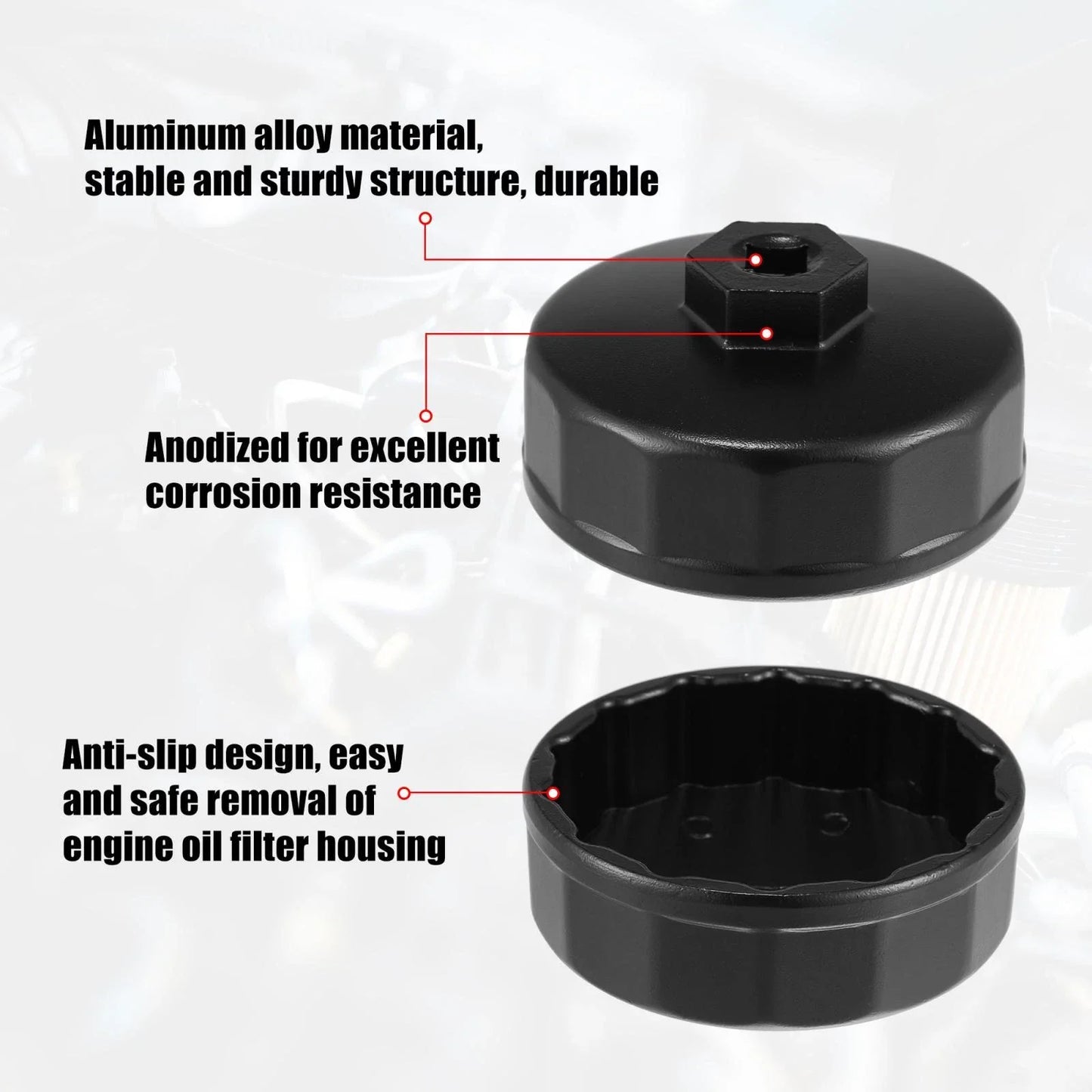74mm 14 Flute Oil Filter Wrench Socket Remover for Mercedes Benz