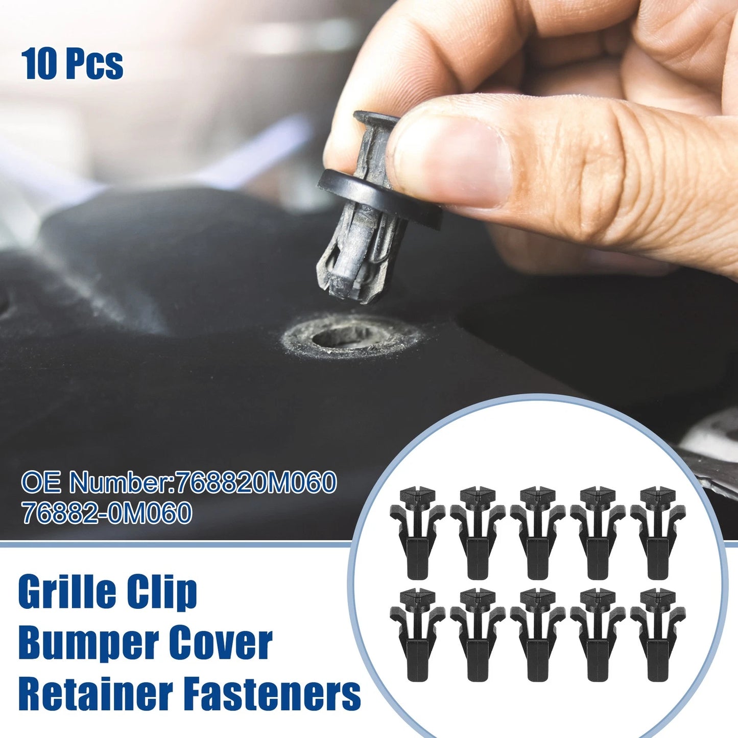 10pcs Grille Clip Bumper Cover Fasteners for Infiniti FX35 (2003–2008) No.768820M060