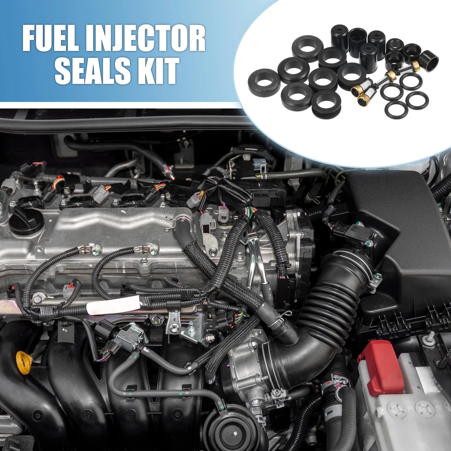 Set of 4 Fuel Injector O Rings Seals with Micro Filters for Toyota Tacoma (1995–2000)