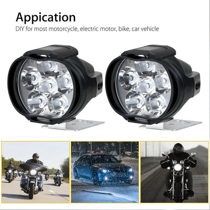 2 x Car Headlights Spot Fog Lights 6-LED Waterproof Work Lamp 12V for ATV