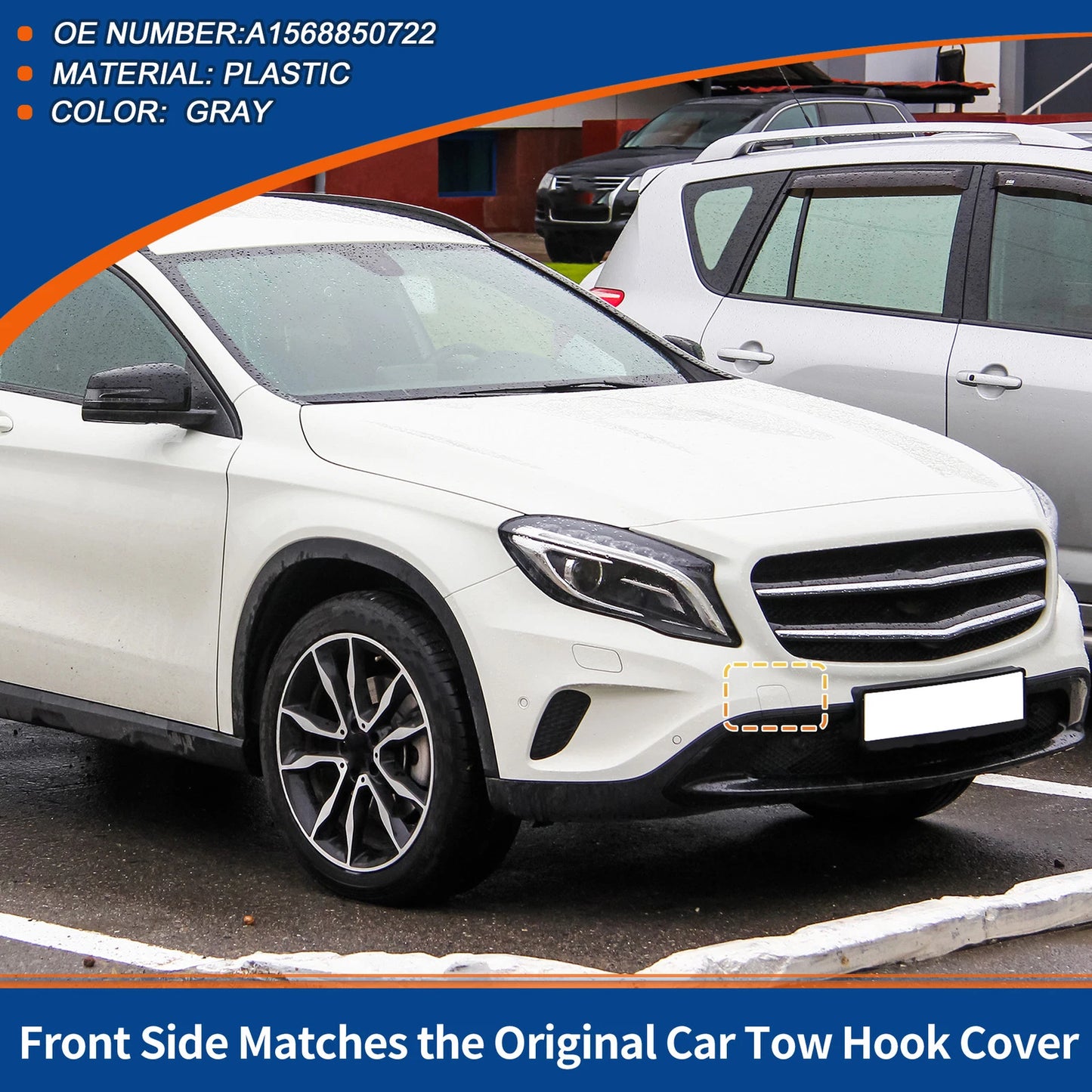 Tow Hook Cover for Mercedes-Benz GLA X156 (2014–2020) No.A1568850722 Gray