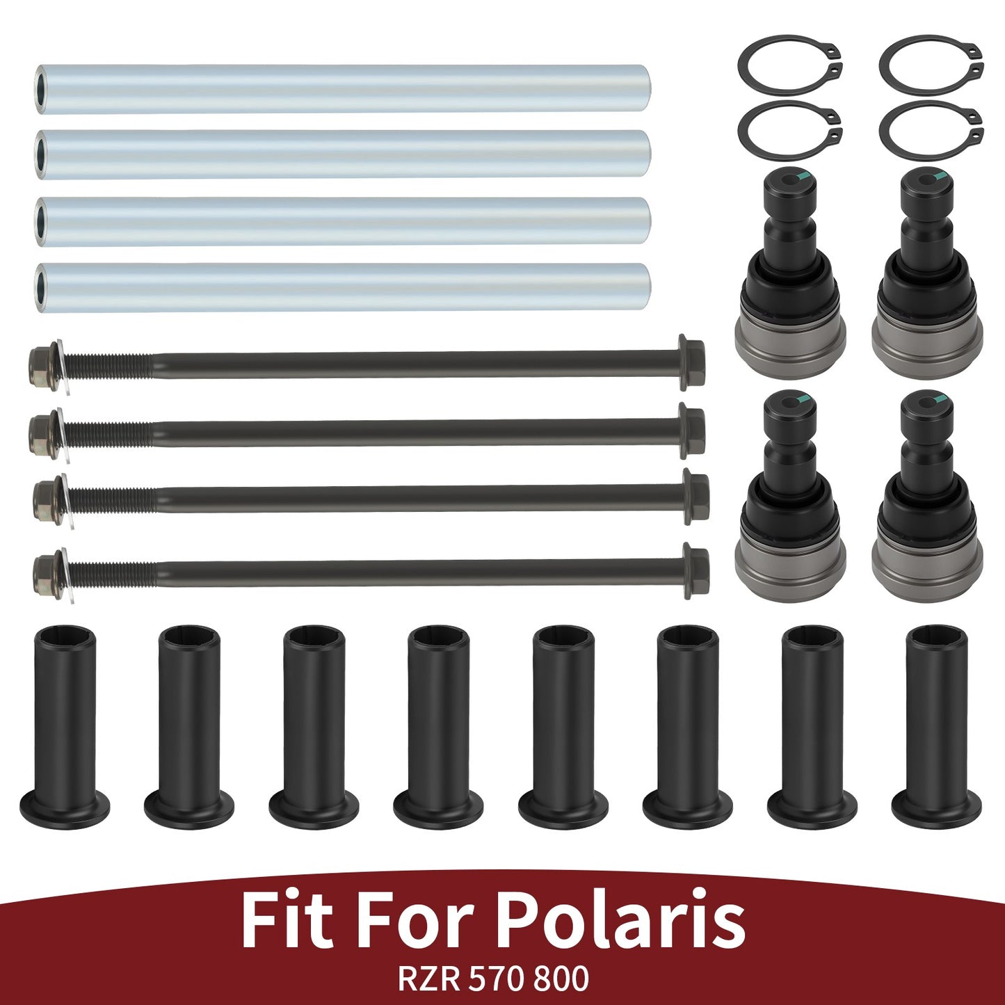 Set of 4 Front Upper A Arm Pivot Bushings for Polaris RZR 4 800 (2010–2014)