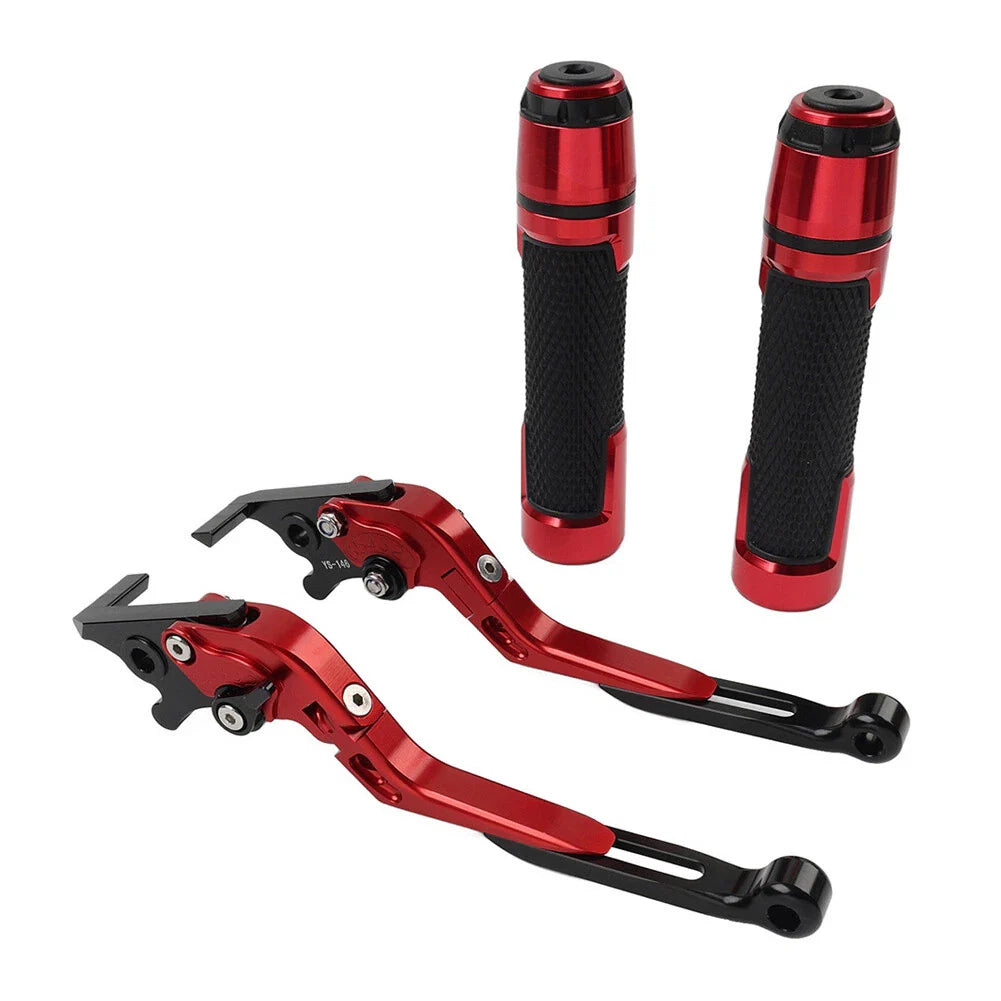 Red Extendable Brake Clutch Levers & Grips for BMW F900 F900R (2020-2023)