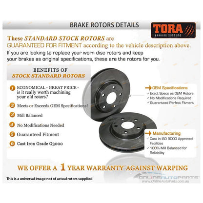 Set of 2 Front Disc Brake Rotors for Mitsubishi Pajero (2000–2009)