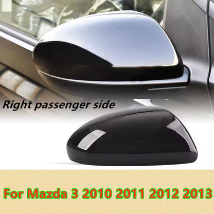 Black Right Passenger Side Mirror Cover Cap No-Signal for Mazda 3 (2010–2013)