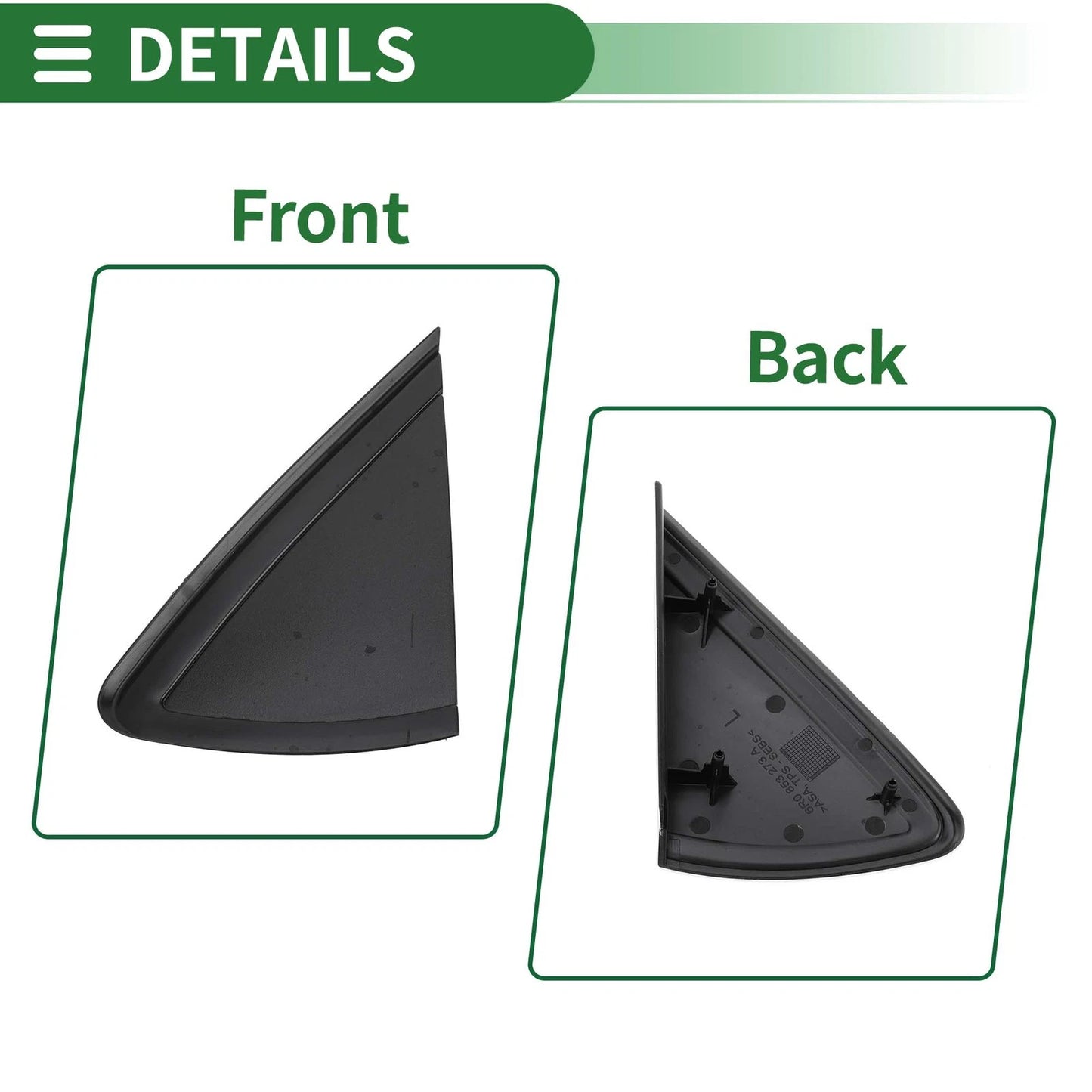 Front Left Pillar Corner Triangle Trim for VW Polo (2006–2013) No. 6R0853273A