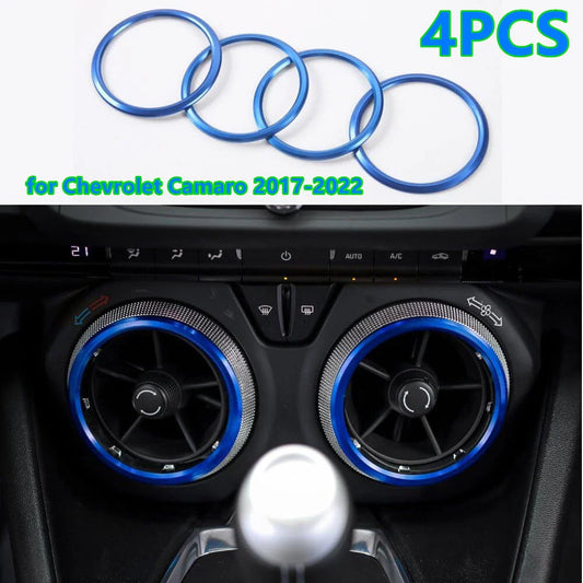 4X / Blue Air Vent Ring Cover Trim for Chevrolet Camaro (2017–2022)