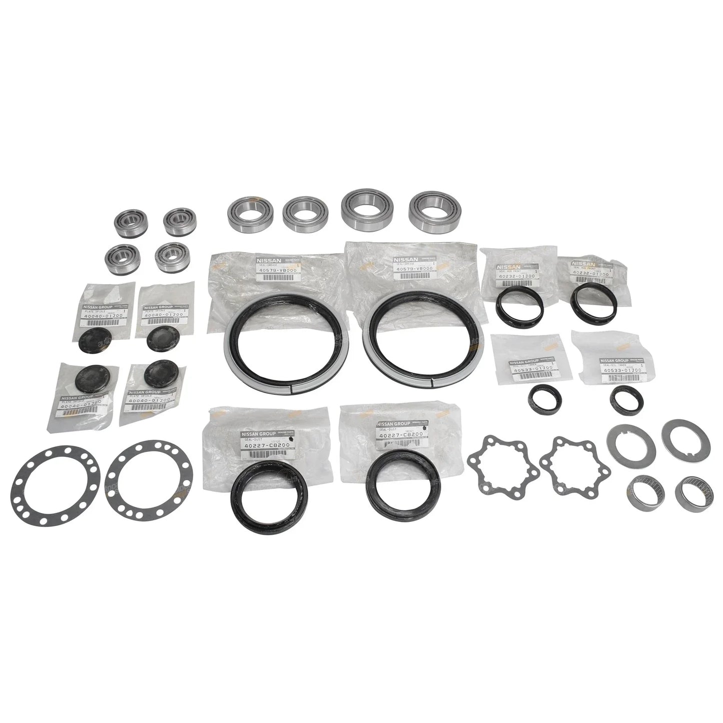 Front Axle Swivel Hub Seal + Bearings Rebuild Kit for Nissan Patrol GU Y61