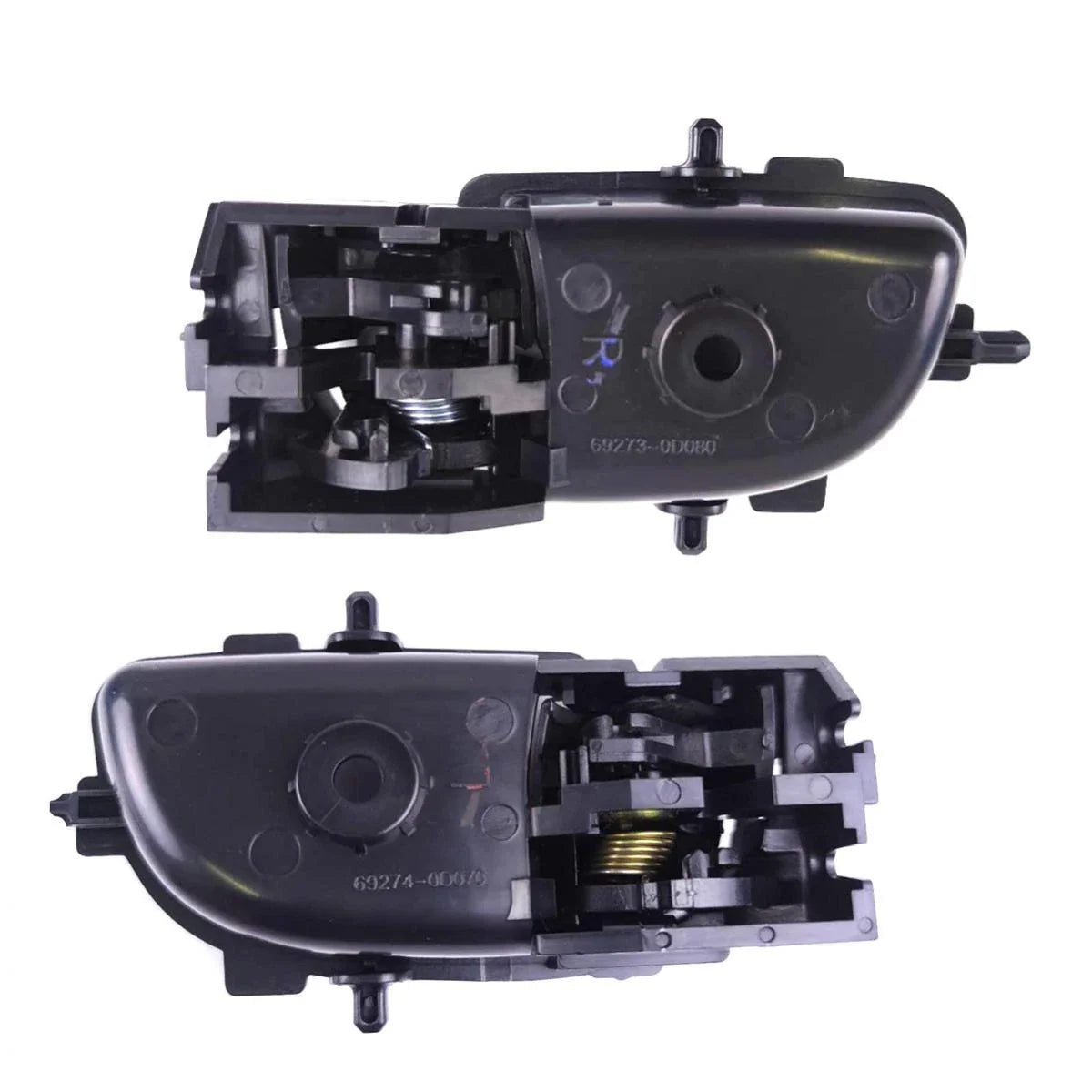 Interior Door Handle Black Pair L+R Fits Toyota Vios Yaris 4D Sedan 2007-12 D06