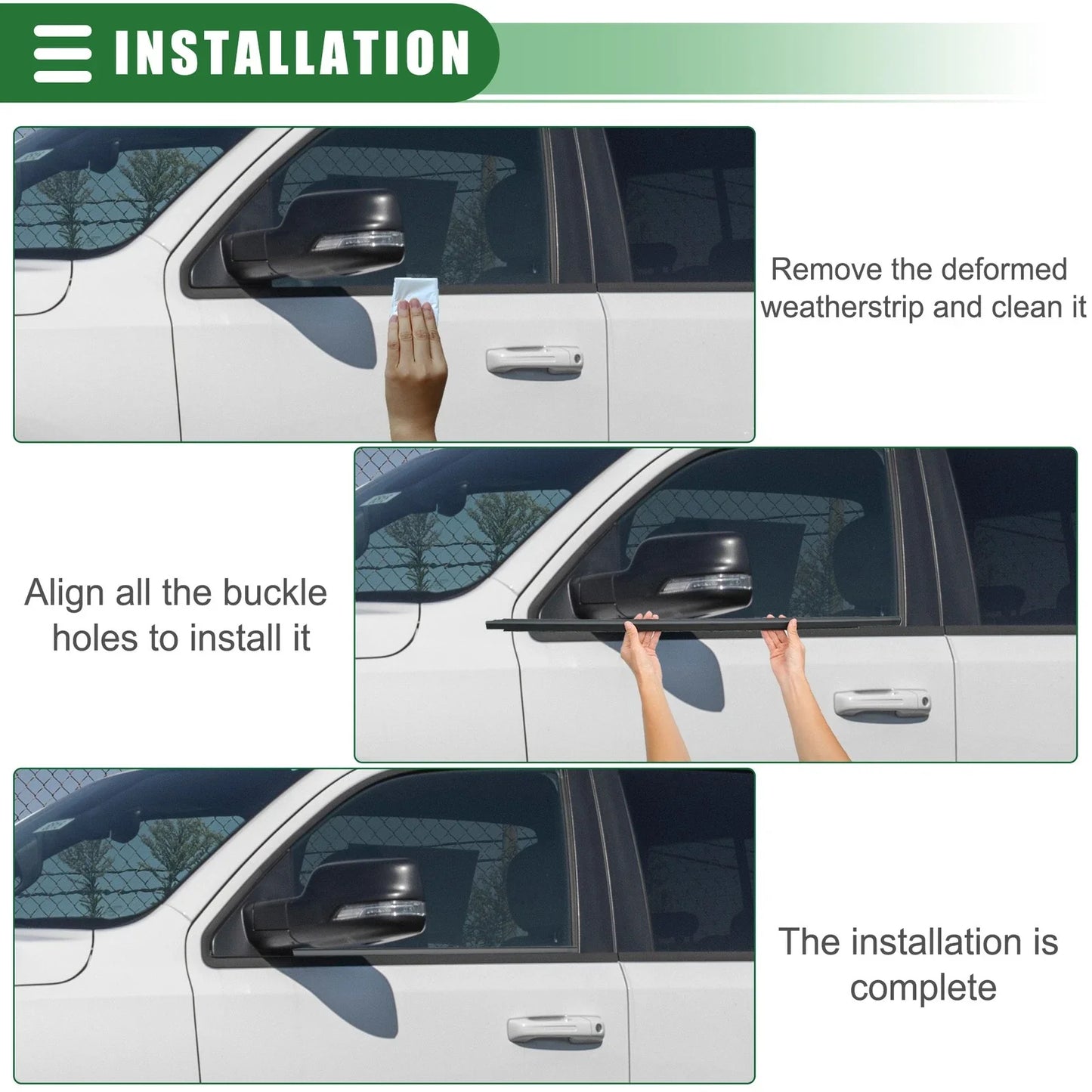 Front Left Car Door Window Belt Weatherstrip for Dodge Ram 1500 (2009-2010)