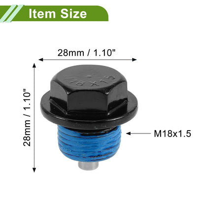 Set of 2 M18x1.5 Aluminum Oil Drain Plug with Gasket for Car Motorcycle