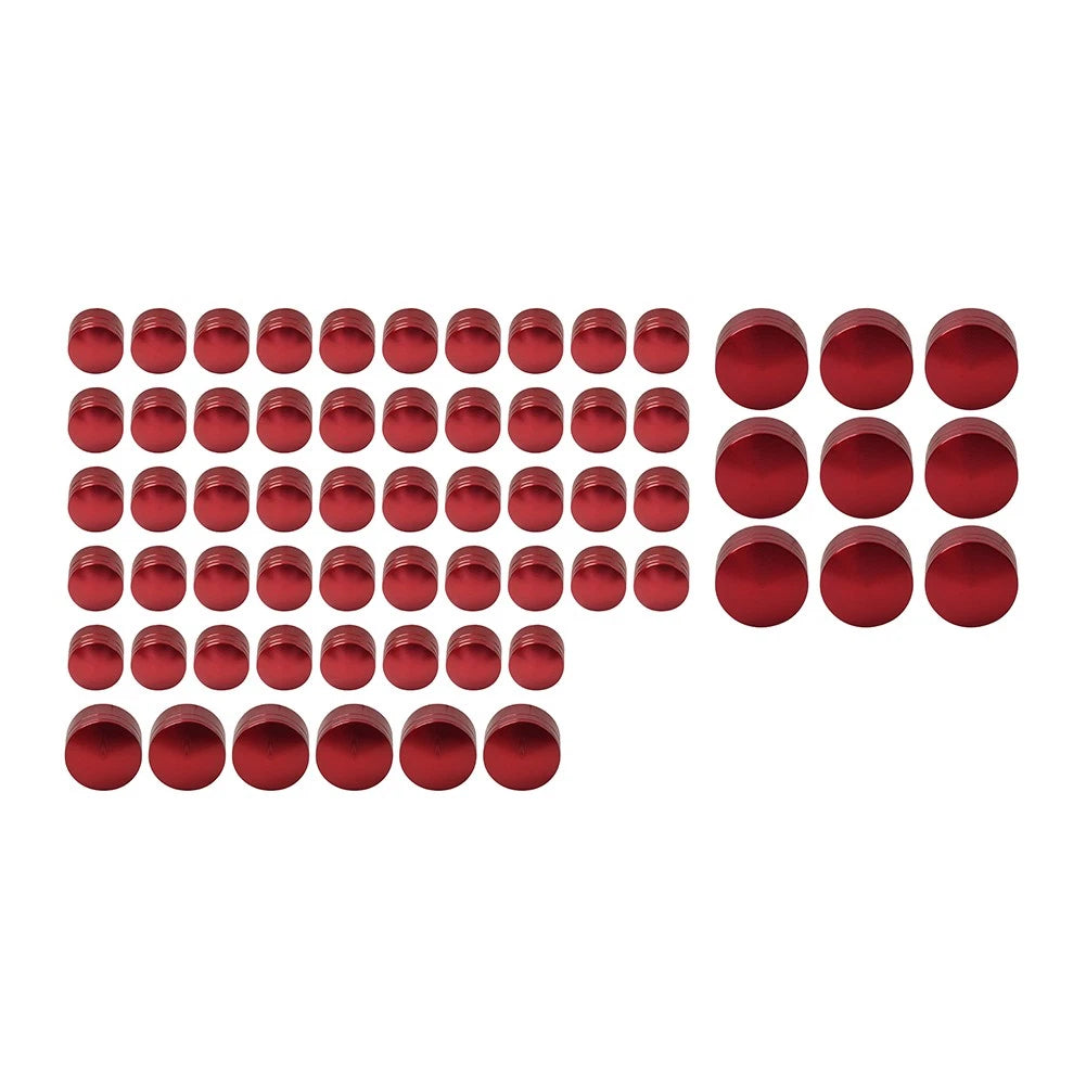 Set of 63X Engine Topper Bolt Caps CNC Red for Harley Heritage Softail FLST (2000–2006)