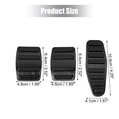 3 Pcs Gas Brake Clutch Pedal Cover for Suzuki Jimny (2018–2023) Black
