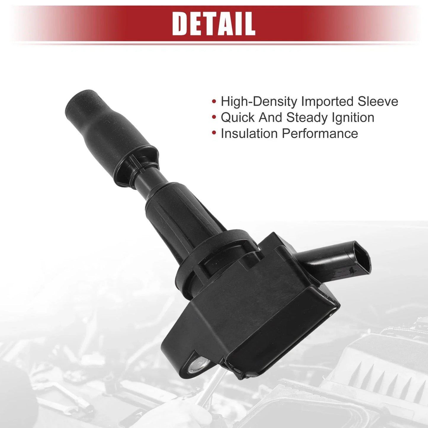 4 x Automotive Ignition Coils for Kia Optima (2016-2020) Black