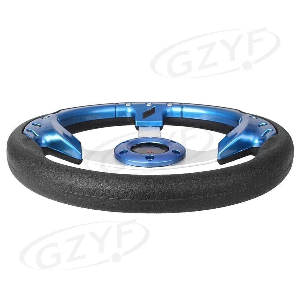 PVC Steering Wheel 13" for Car - Lightweight Blue (32mm Depth)