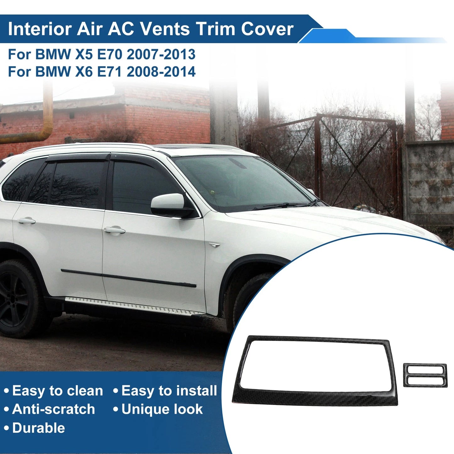 Set of 1 Air Condition Outlet Vent Trim Cover Frame for BMW X5 E70 (2007–2013)