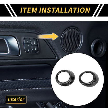 Set of 2 Carbon Fiber Interior Door Speaker Covers for Toyota Tundra (2014–2021)
