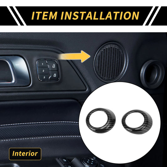 Set of 2 Carbon Fiber Interior Door Speaker Covers for Toyota Tundra (2014–2021)