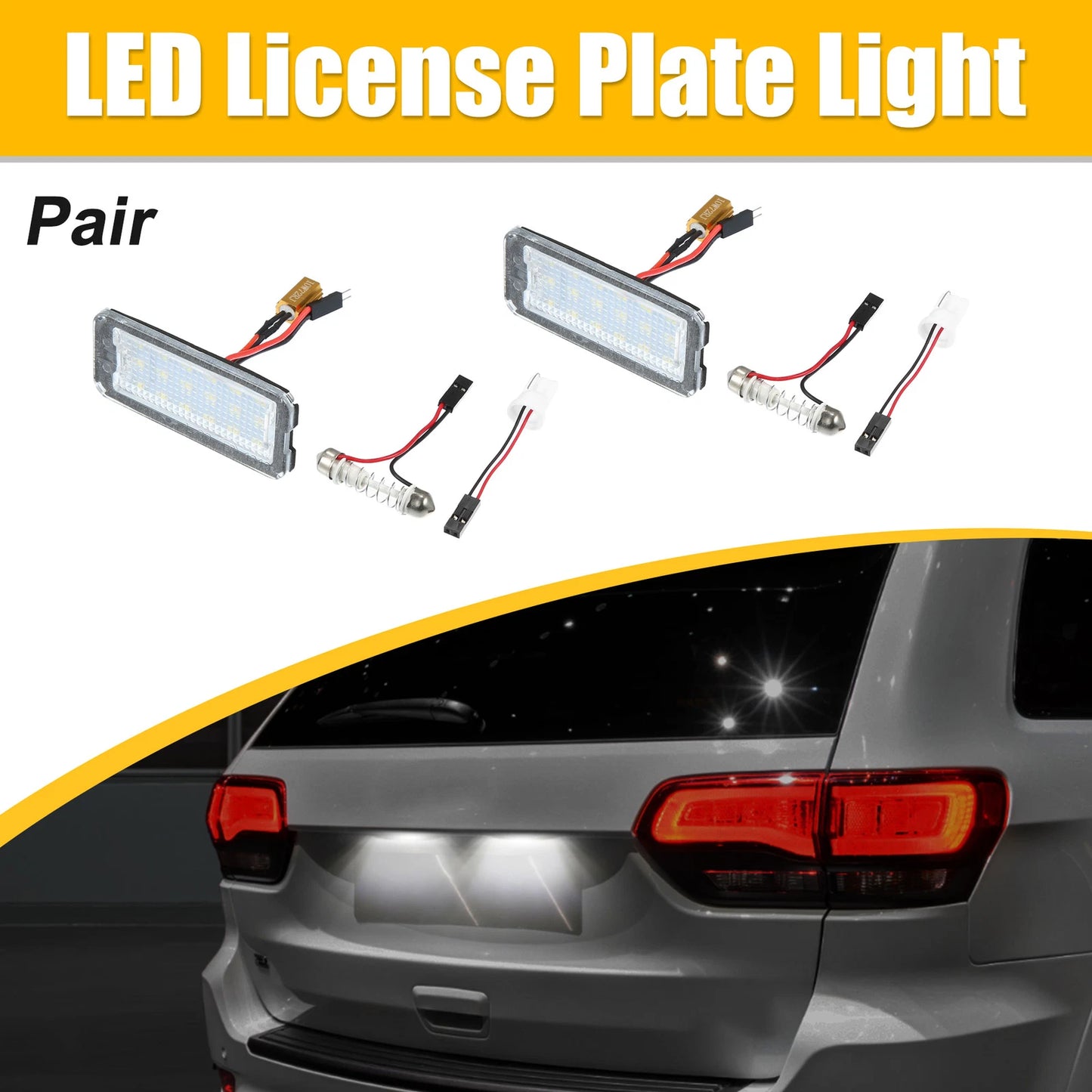2X LED License Plate Light for Fiat 500 (2007–2023)