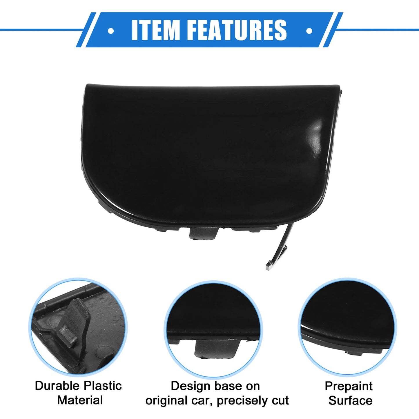 Tow Hook Cover for Toyota Prius XW30 (2012–2015) - Front Left, Black