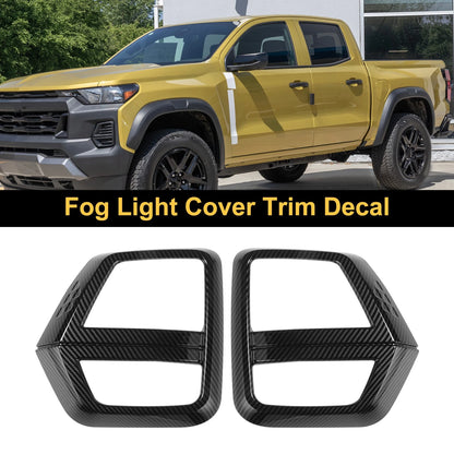 Fog Light Cover Trim Set of 2 for Chevrolet Colorado  Carbon Fiber Black