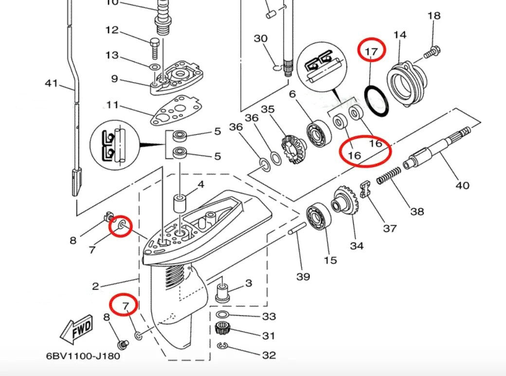 Lower Unit Oil Seal for Yamaha Outboard