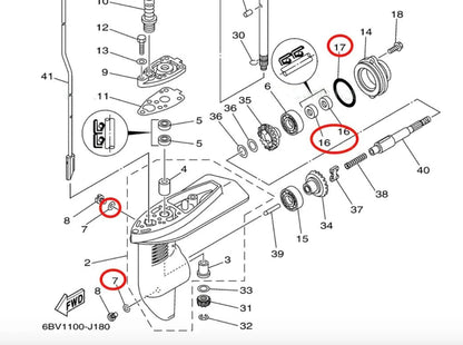Lower Unit Oil Seal for Yamaha Outboard