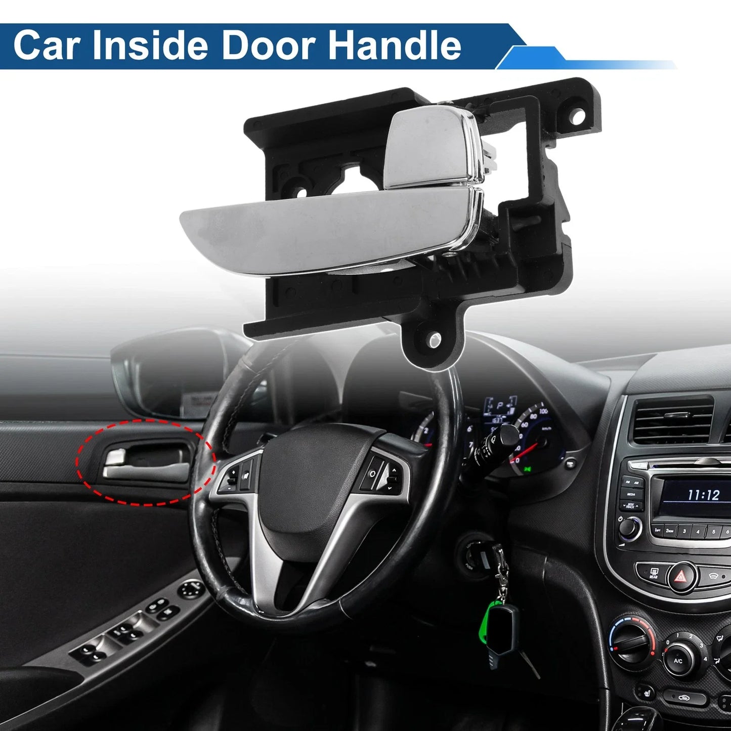 Front Driver Side Interior Door Handle for Hyundai Elantra (2011-2016)