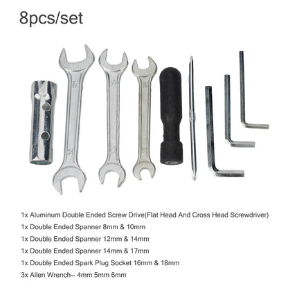 8Pcs Multifunctional Motorcycle Repair Tool Set Wrench Sleeve Screwdriver